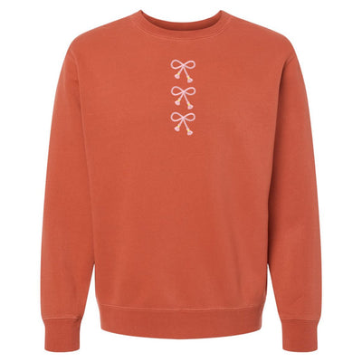 Embroidered Tasseled 'Bows' Cozy Crew - United Monograms