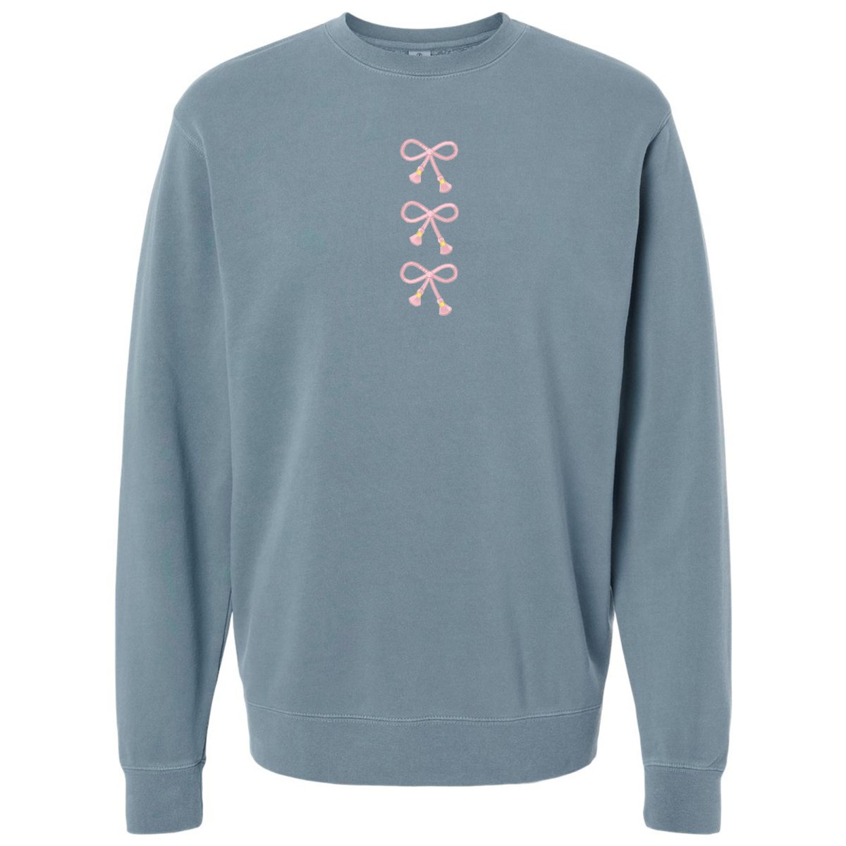 Embroidered Tasseled 'Bows' Cozy Crew - United Monograms