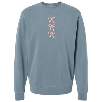 Embroidered Tasseled 'Bows' Cozy Crew - United Monograms