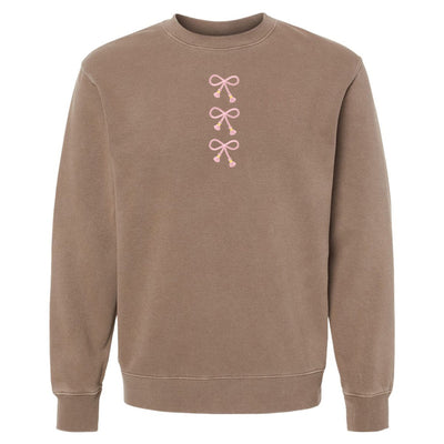 Embroidered Tasseled 'Bows' Cozy Crew - United Monograms
