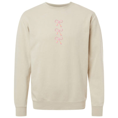 Embroidered Tasseled 'Bows' Cozy Crew - United Monograms