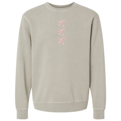 Embroidered Tasseled 'Bows' Cozy Crew - United Monograms