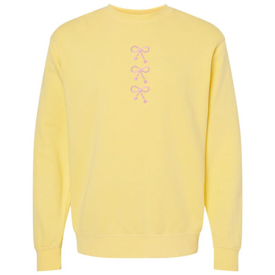 Embroidered Tasseled 'Bows' Cozy Crew - United Monograms