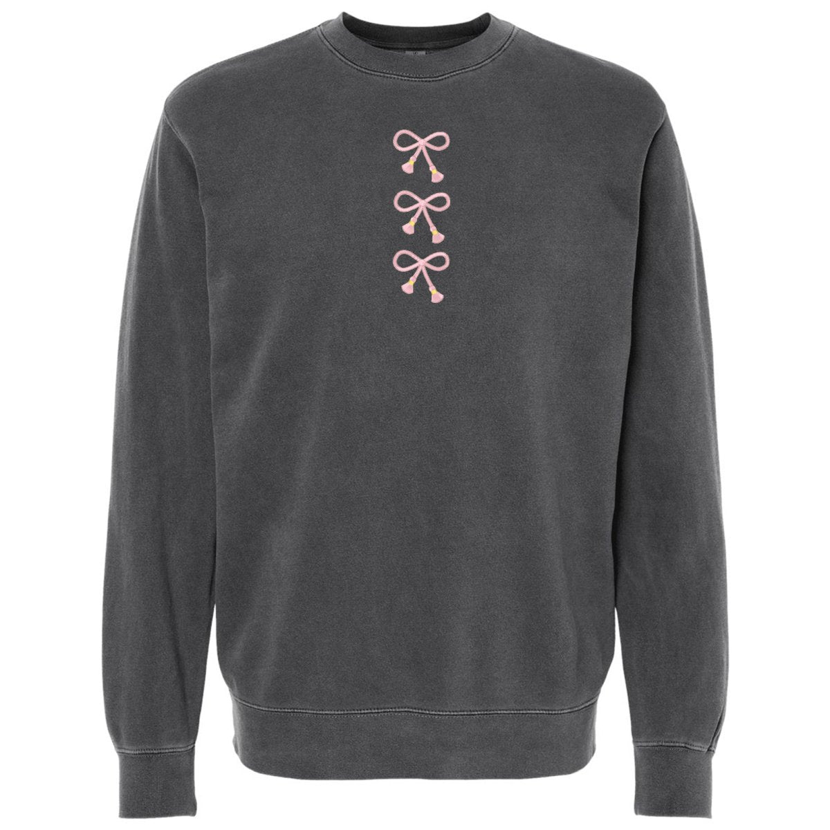 Embroidered Tasseled 'Bows' Cozy Crew - United Monograms