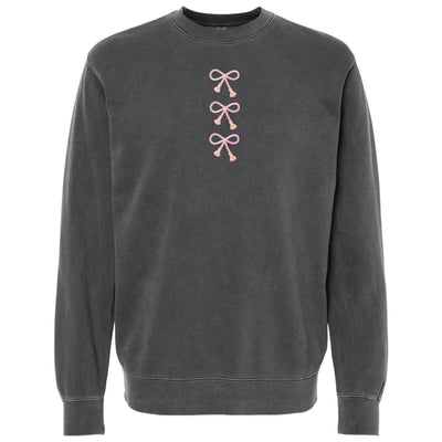 Embroidered Tasseled 'Bows' Cozy Crew - United Monograms