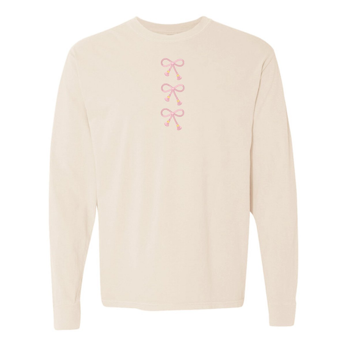 Embroidered Tasseled 'Bows' Long Sleeve - United Monograms