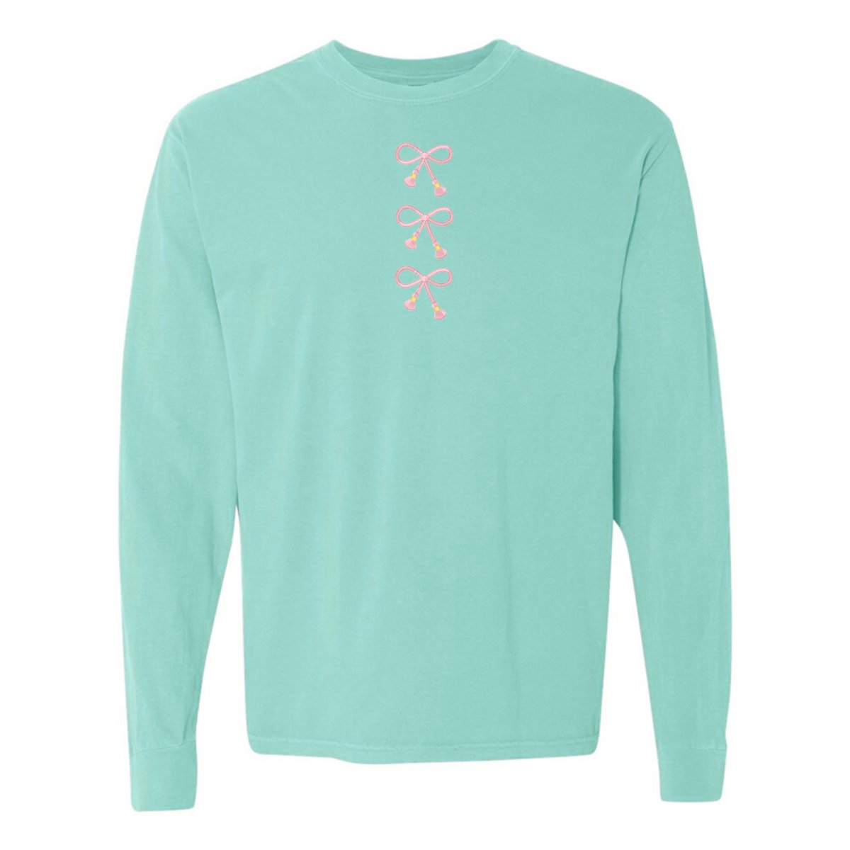 Embroidered Tasseled 'Bows' Long Sleeve - United Monograms