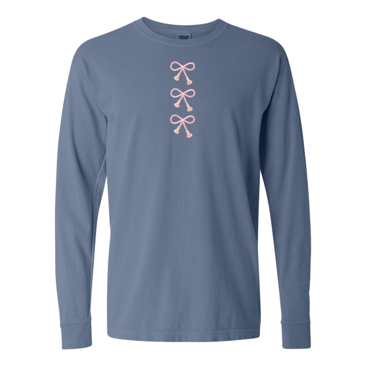 Embroidered Tasseled 'Bows' Long Sleeve - United Monograms