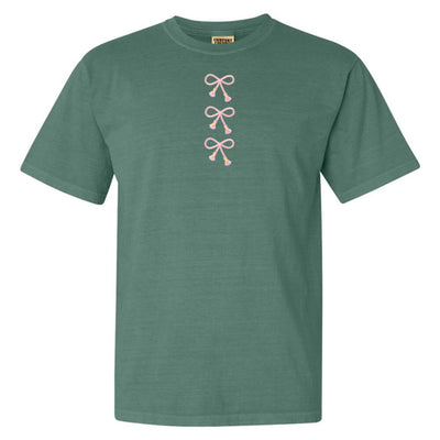 Embroidered Tasseled 'Bows' T-Shirt - United Monograms