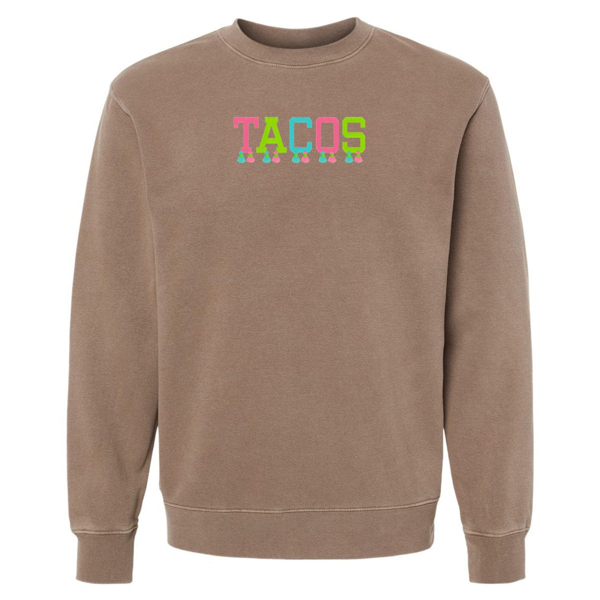 Embroidered Tasseled 'Tacos' Cozy Crew - United Monograms