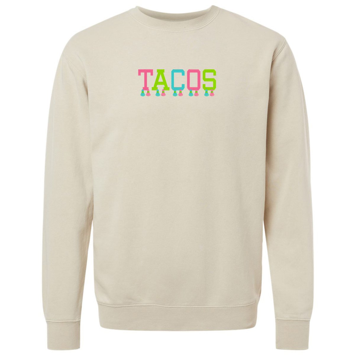 Embroidered Tasseled 'Tacos' Cozy Crew - United Monograms