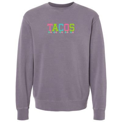 Embroidered Tasseled 'Tacos' Cozy Crew - United Monograms