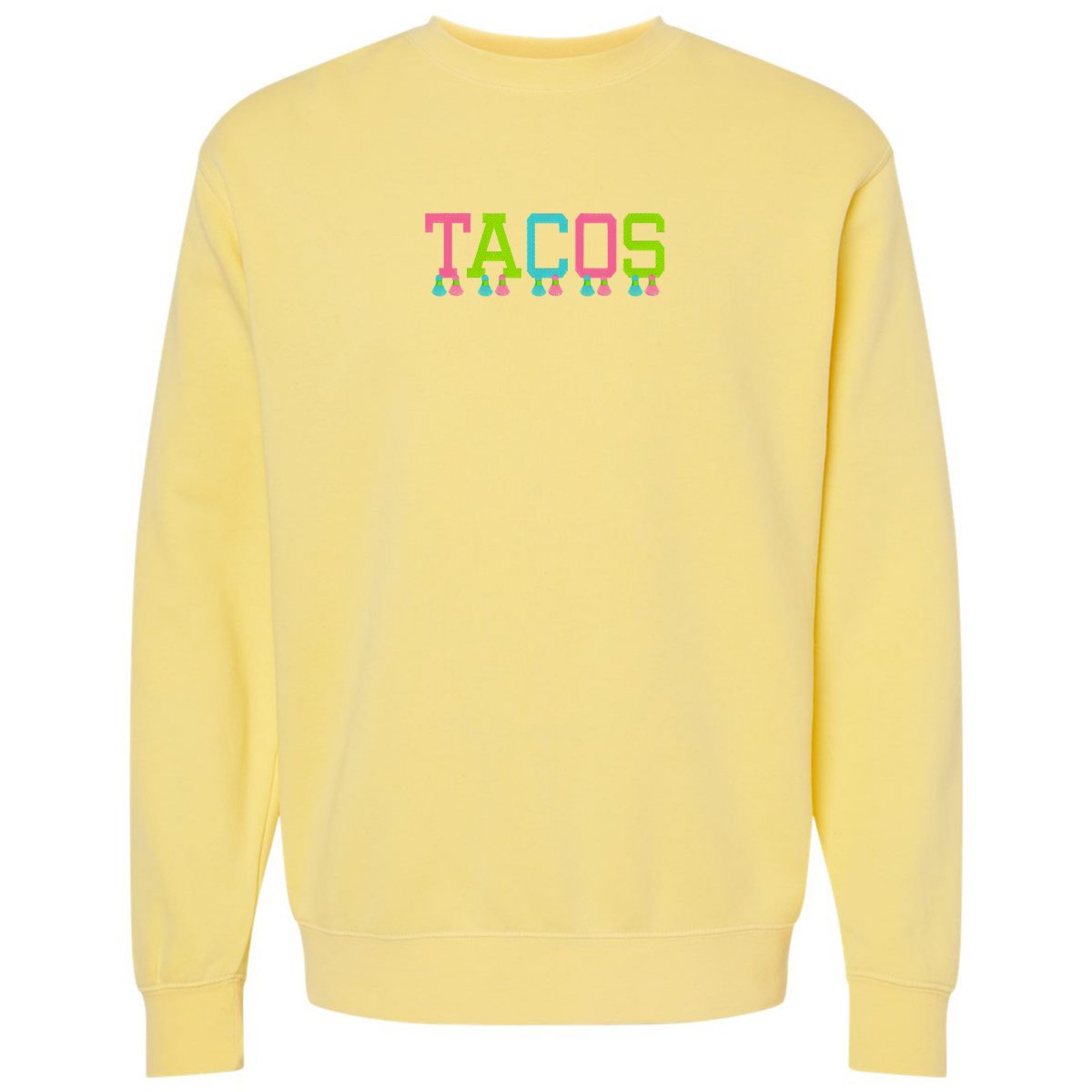 Embroidered Tasseled 'Tacos' Cozy Crew - United Monograms