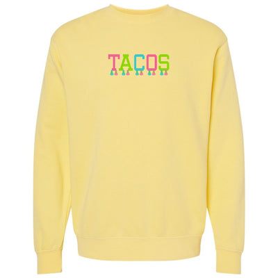Embroidered Tasseled 'Tacos' Cozy Crew - United Monograms