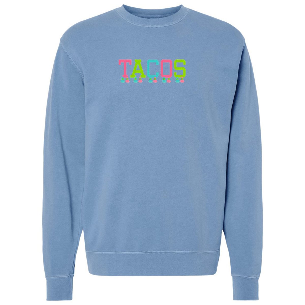 Embroidered Tasseled 'Tacos' Cozy Crew - United Monograms