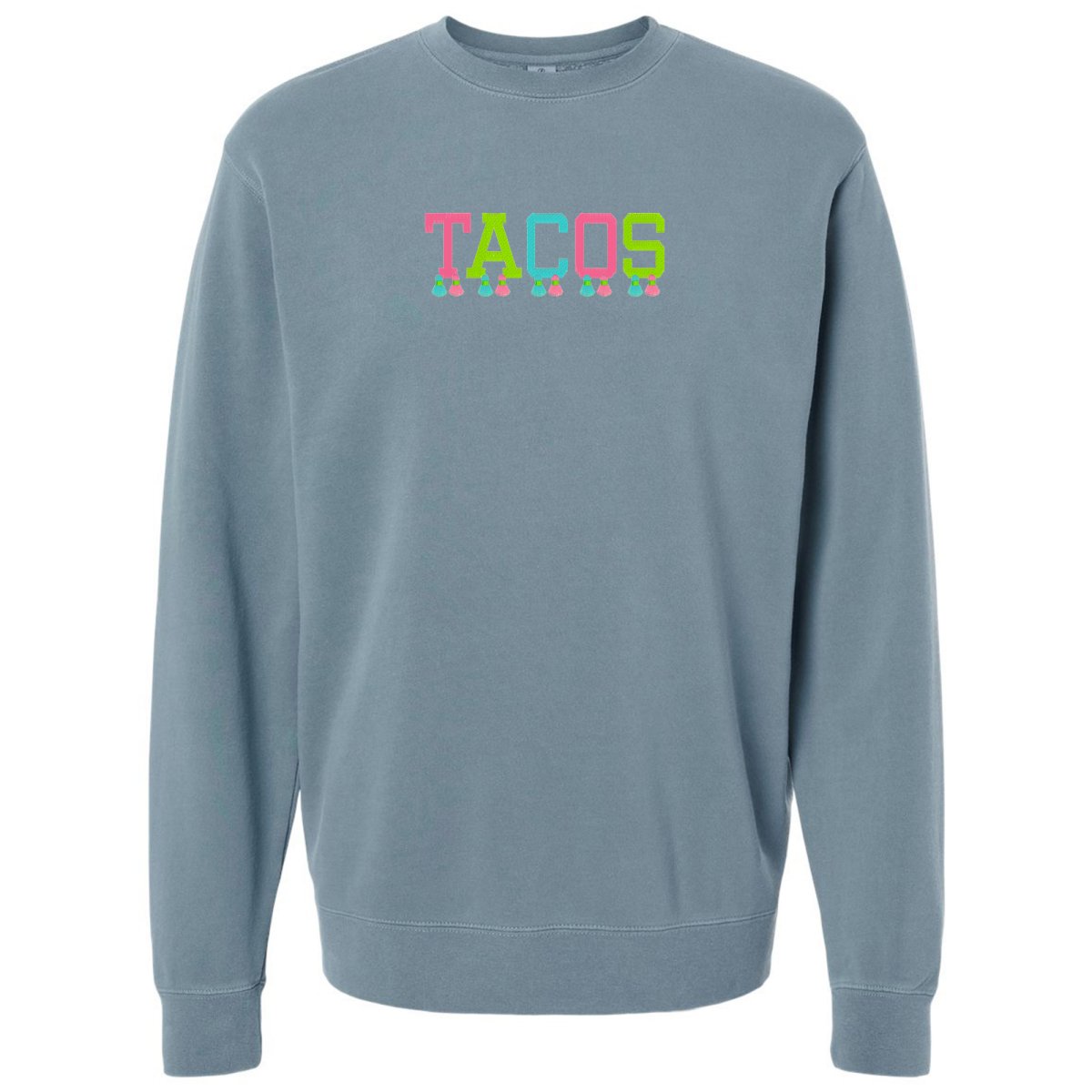 Embroidered Tasseled 'Tacos' Cozy Crew - United Monograms