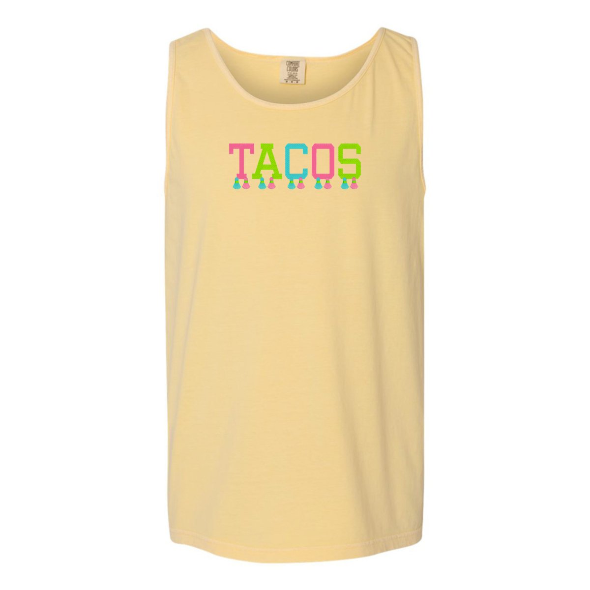 Embroidered Tasseled 'Tacos' Tank Top - United Monograms