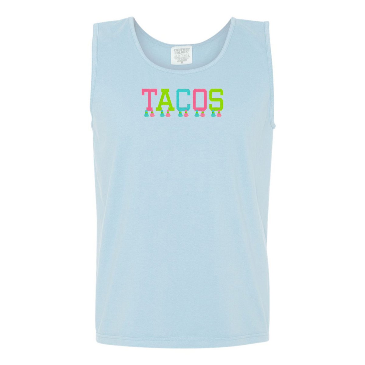 Embroidered Tasseled 'Tacos' Tank Top - United Monograms
