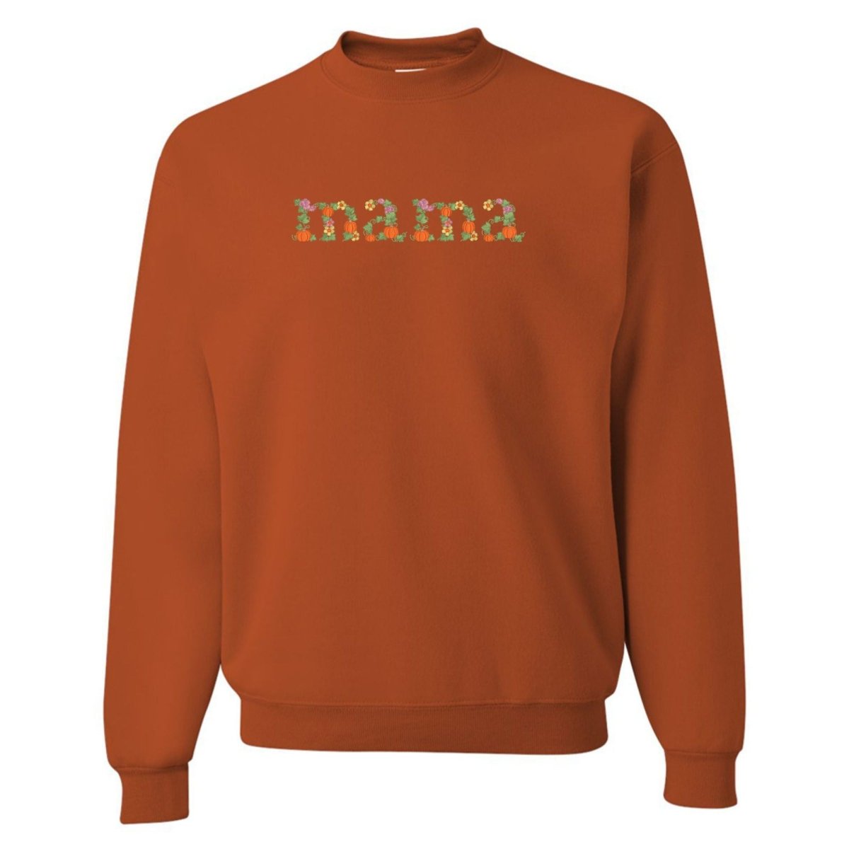 'Fall Floral Mama' Embroidered Crewneck Sweatshirt - United Monograms