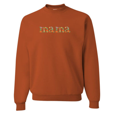 'Fall Floral Mama' Embroidered Crewneck Sweatshirt - United Monograms