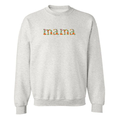 'Fall Floral Mama' Embroidered Crewneck Sweatshirt - United Monograms