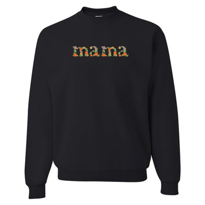 'Fall Floral Mama' Embroidered Crewneck Sweatshirt - United Monograms