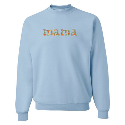 'Fall Floral Mama' Embroidered Crewneck Sweatshirt - United Monograms