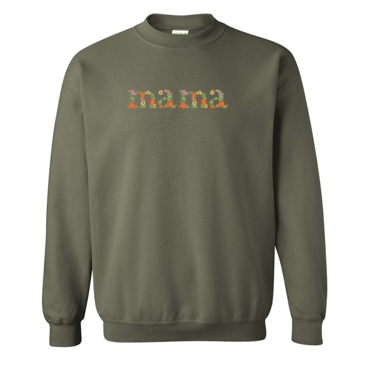 'Fall Floral Mama' Embroidered Crewneck Sweatshirt - United Monograms
