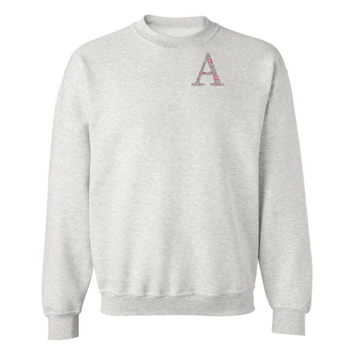 'Floral Initial' Crewneck Sweatshirt - United Monograms