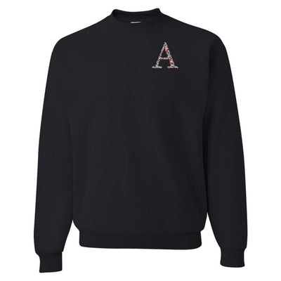 'Floral Initial' Crewneck Sweatshirt - United Monograms