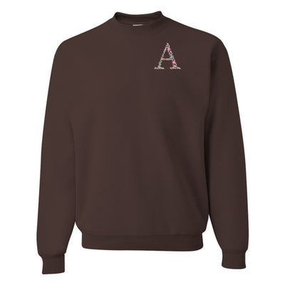 'Floral Initial' Crewneck Sweatshirt - United Monograms