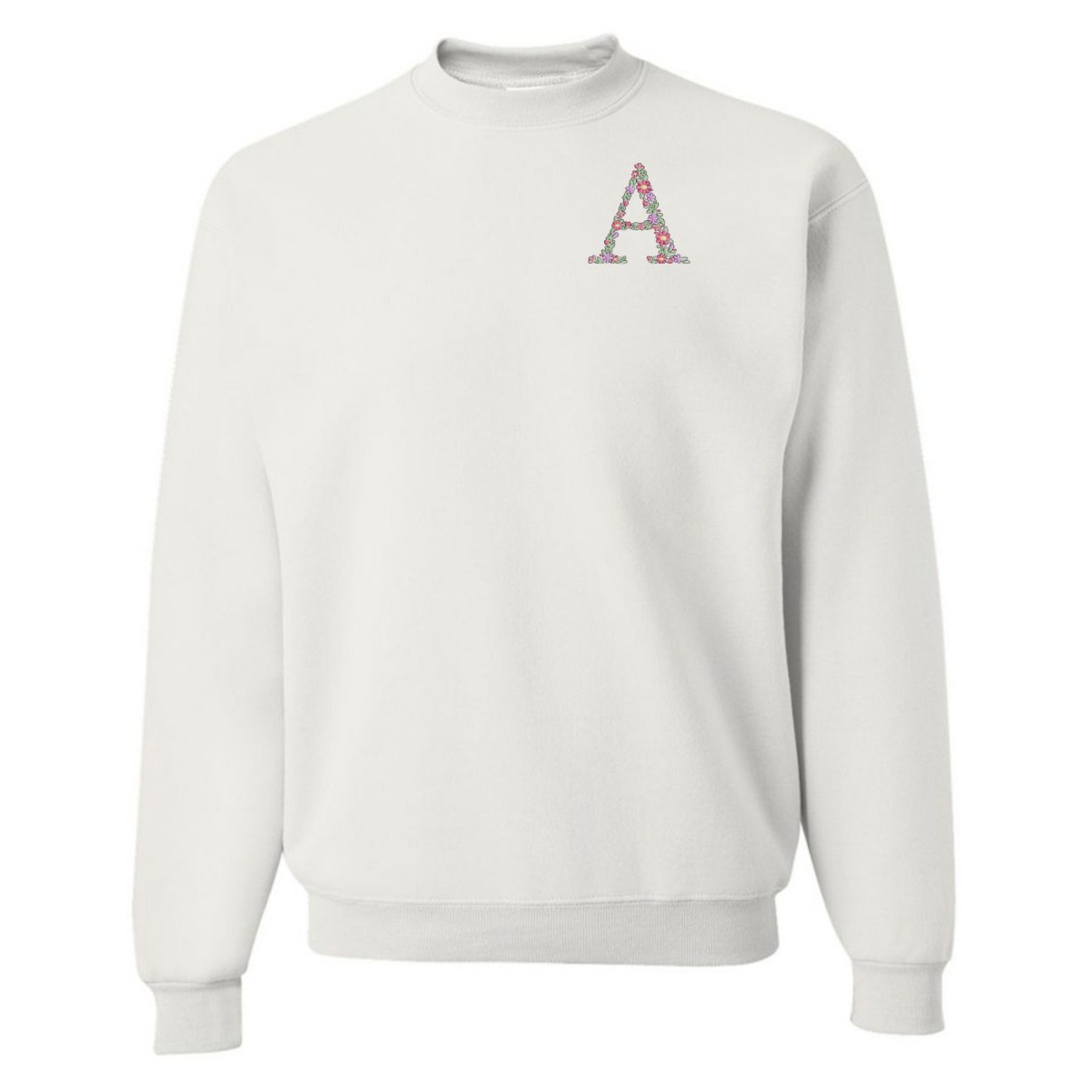 'Floral Initial' Crewneck Sweatshirt - United Monograms