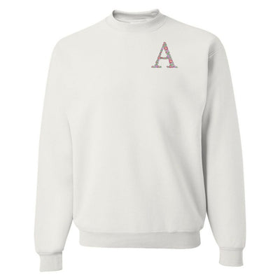 'Floral Initial' Crewneck Sweatshirt - United Monograms
