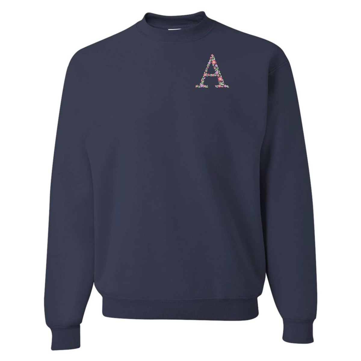 'Floral Initial' Crewneck Sweatshirt - United Monograms