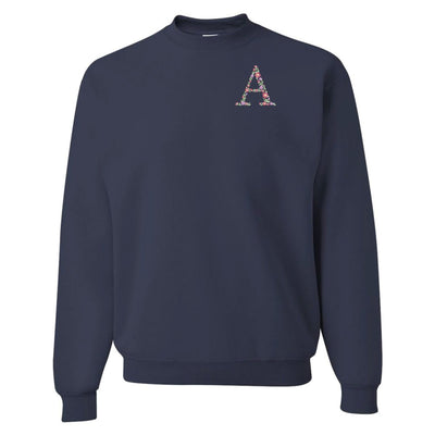 'Floral Initial' Crewneck Sweatshirt - United Monograms