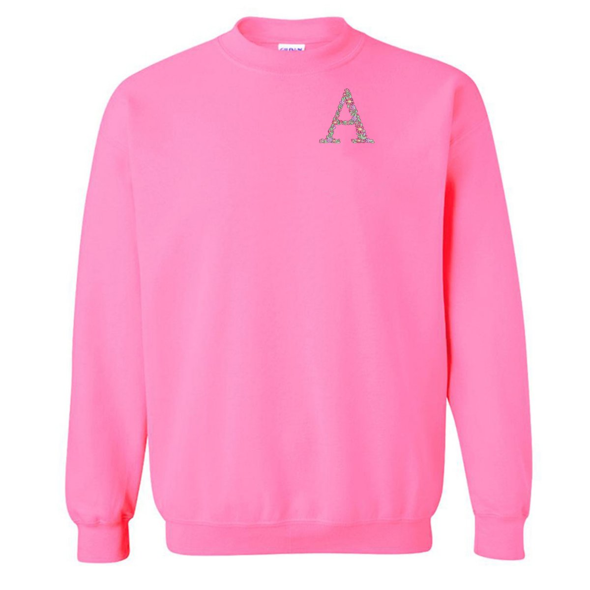 'Floral Initial' Crewneck Sweatshirt - United Monograms