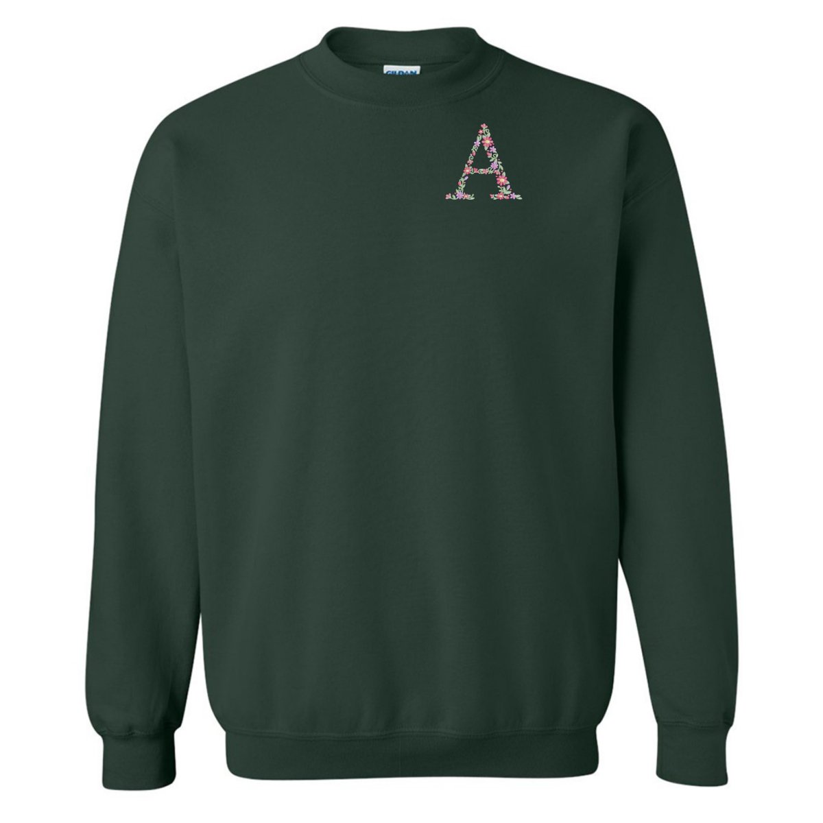 'Floral Initial' Crewneck Sweatshirt - United Monograms