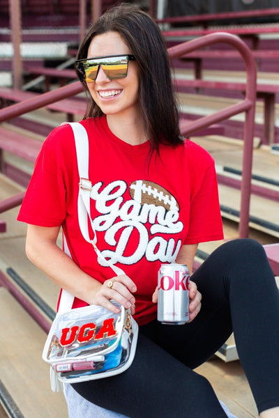 Football 'Game Day' Letter Patch T-Shirt - United Monograms