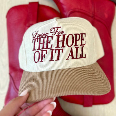 'For The Hope Of It All' Lyrics Corduroy Hat - United Monograms