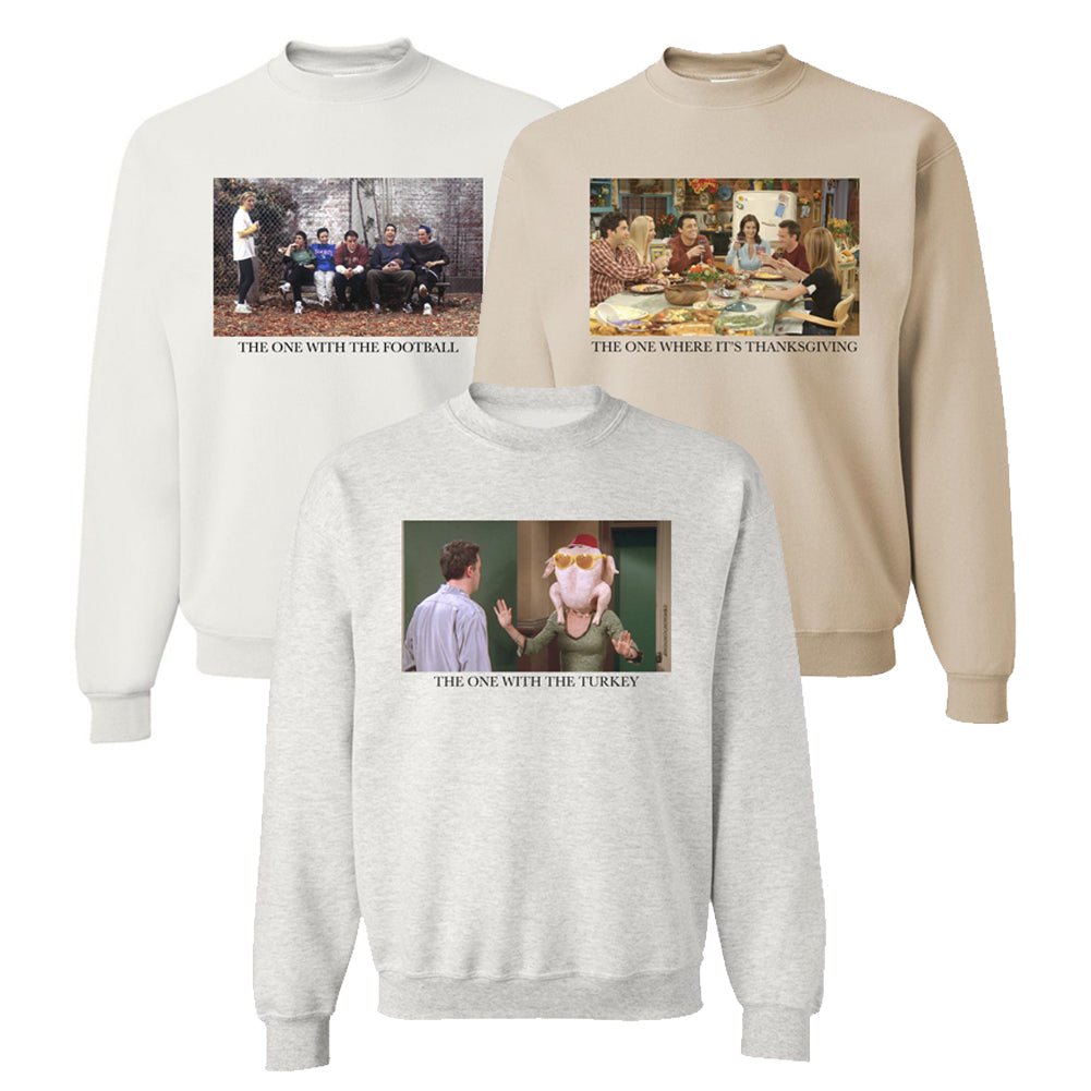 'Friends Thanksgiving Scenes' Crewneck Sweatshirt - United Monograms