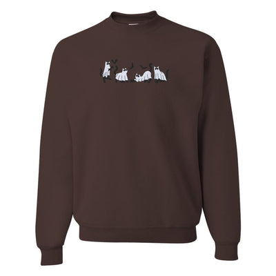 'Ghost Cats' Embroidered Crewneck Sweatshirt - United Monograms