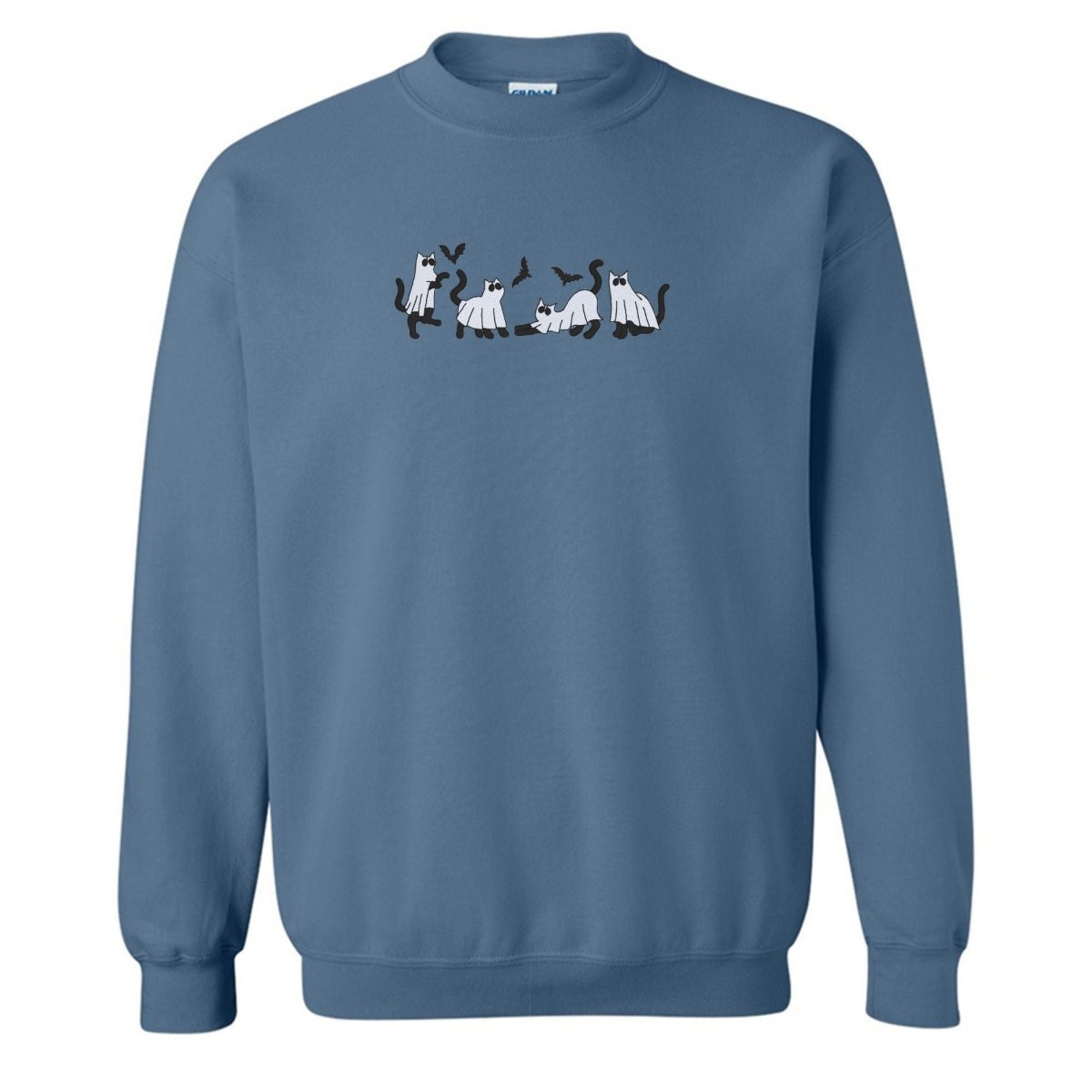 'Ghost Cats' Embroidered Crewneck Sweatshirt - United Monograms