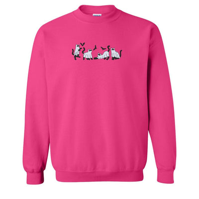 'Ghost Cats' Embroidered Crewneck Sweatshirt - United Monograms