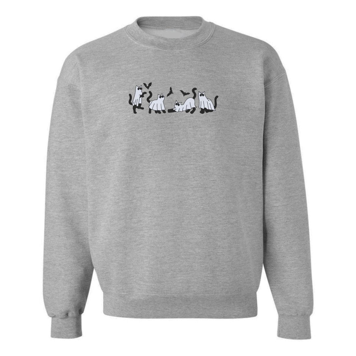 'Ghost Cats' Embroidered Crewneck Sweatshirt - United Monograms