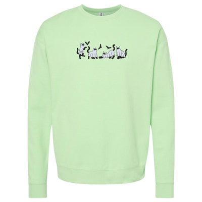 'Ghost Cats' Embroidered Crewneck Sweatshirt - United Monograms