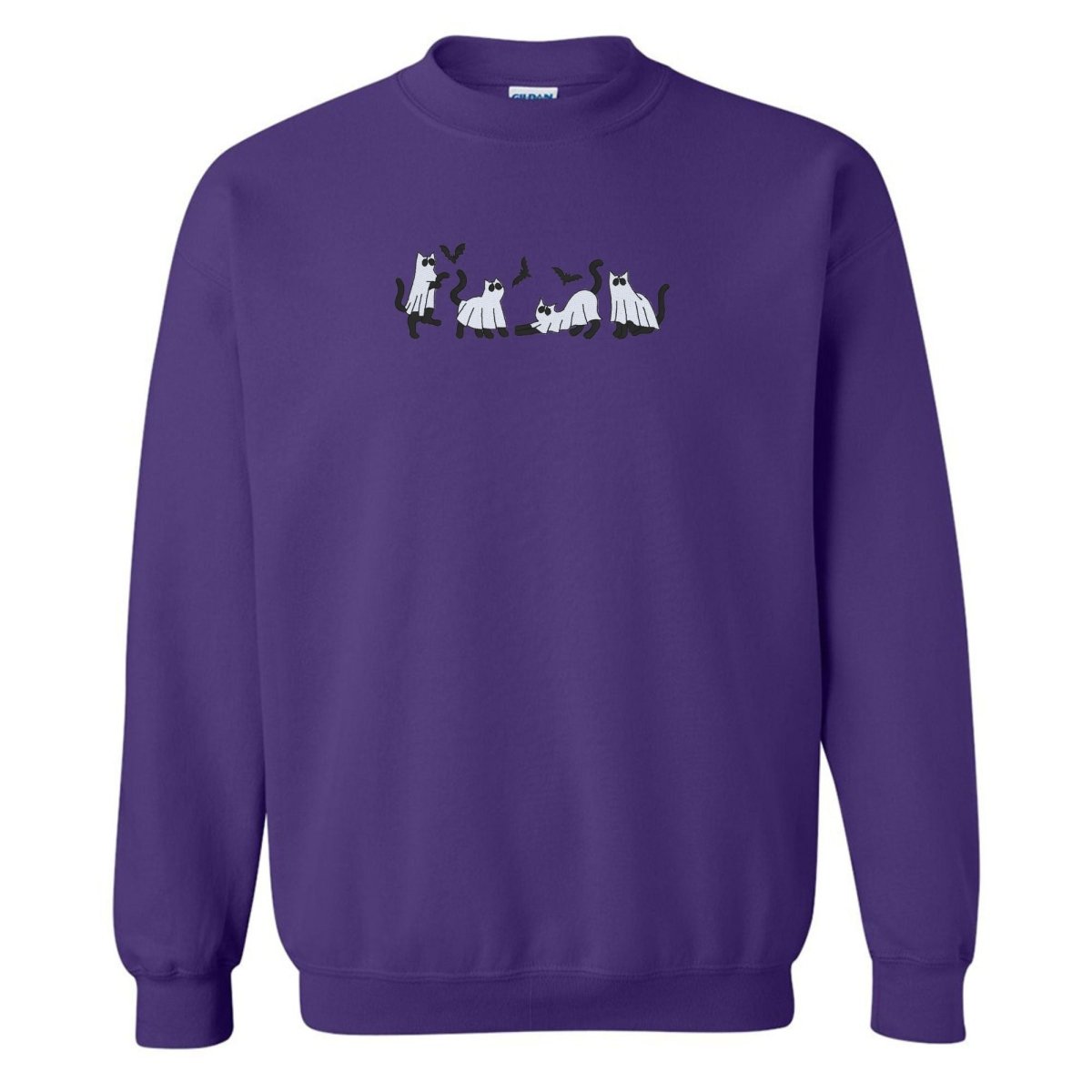 'Ghost Cats' Embroidered Crewneck Sweatshirt - United Monograms