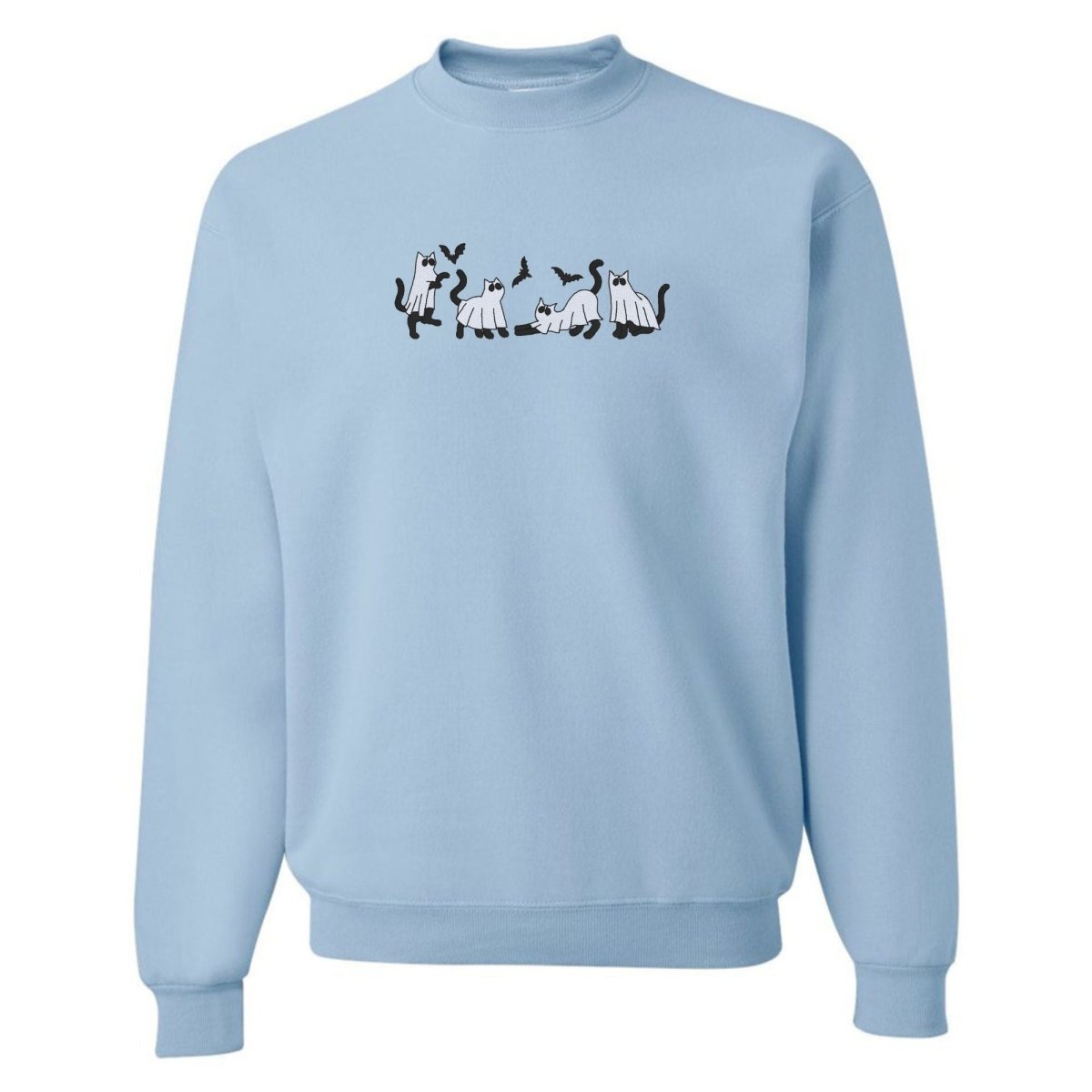 'Ghost Cats' Embroidered Crewneck Sweatshirt - United Monograms