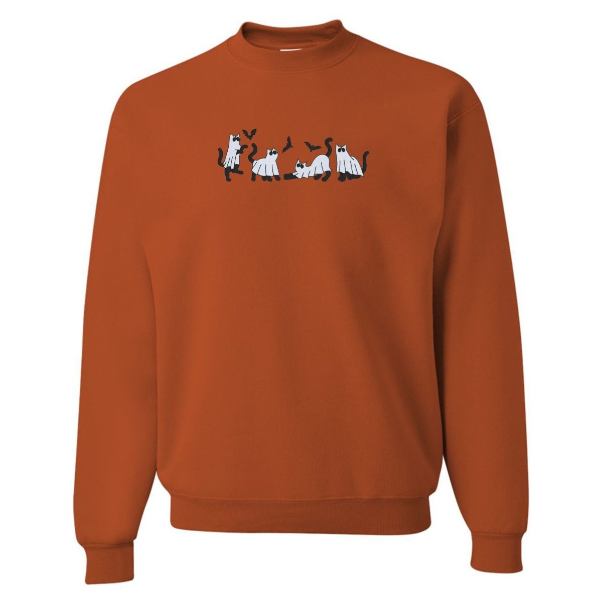 'Ghost Cats' Embroidered Crewneck Sweatshirt - United Monograms