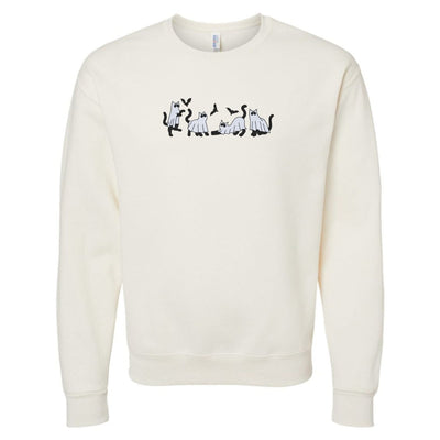 'Ghost Cats' Embroidered Crewneck Sweatshirt - United Monograms