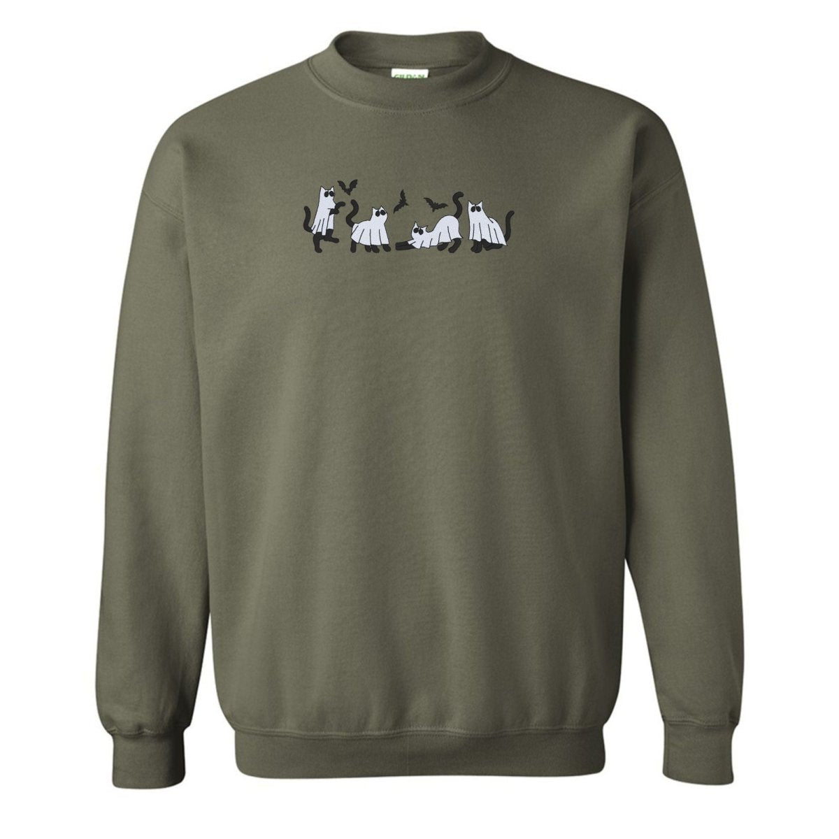 'Ghost Cats' Embroidered Crewneck Sweatshirt - United Monograms